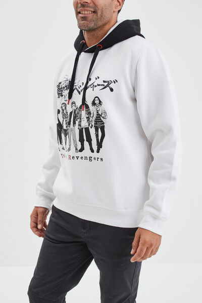 Sweat à capuche hoodie Tokyo Revengers blanc homme