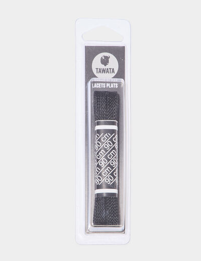 Lacet plat 90 cm Tawata noir mixte
