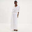 Blouse col chemise oversize coton blanc femme