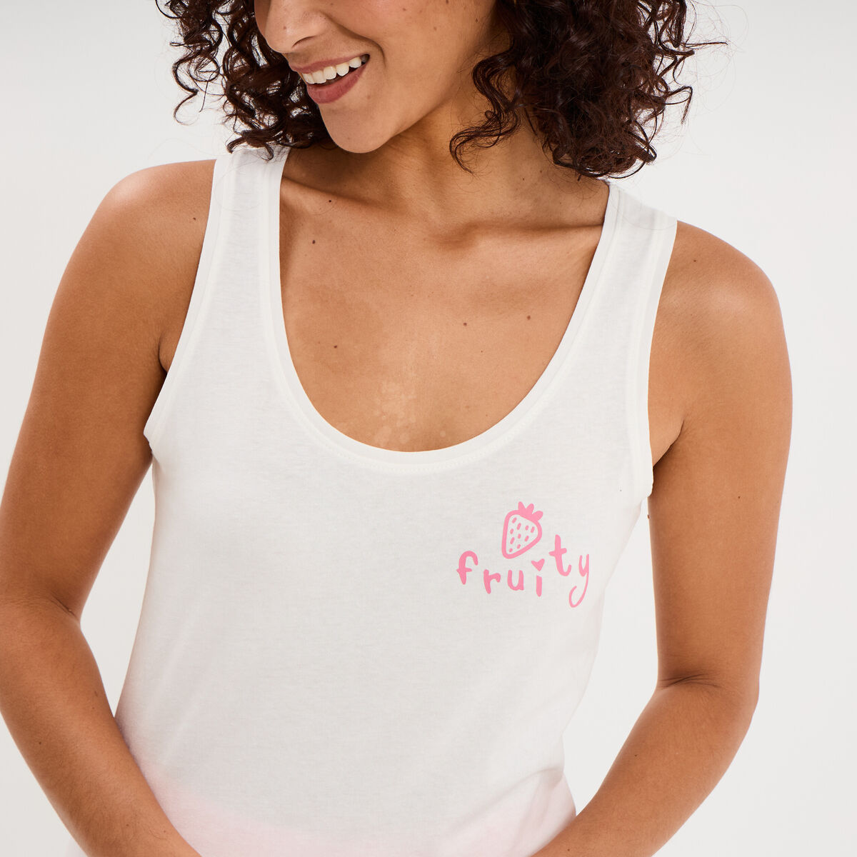 D&eacute;bardeur droit coton blanc femme