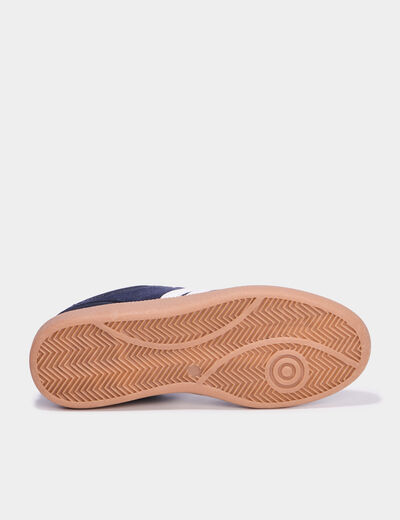 Tennis basses plates à lacets bleu marine femme