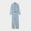 Combinaison pantalon en jean coton denim double stone femme