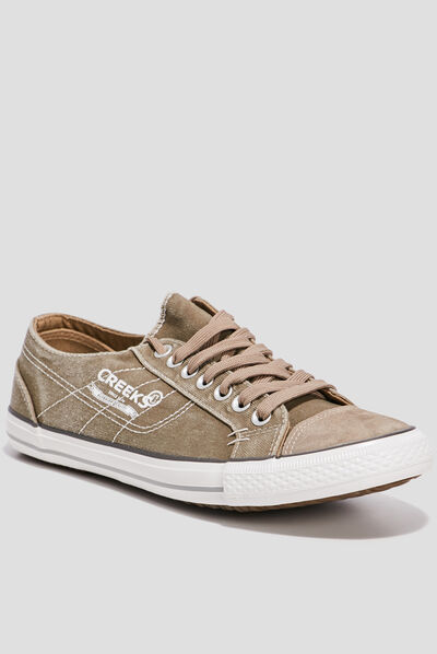 Tennis en toile à lacets Creeks beige homme