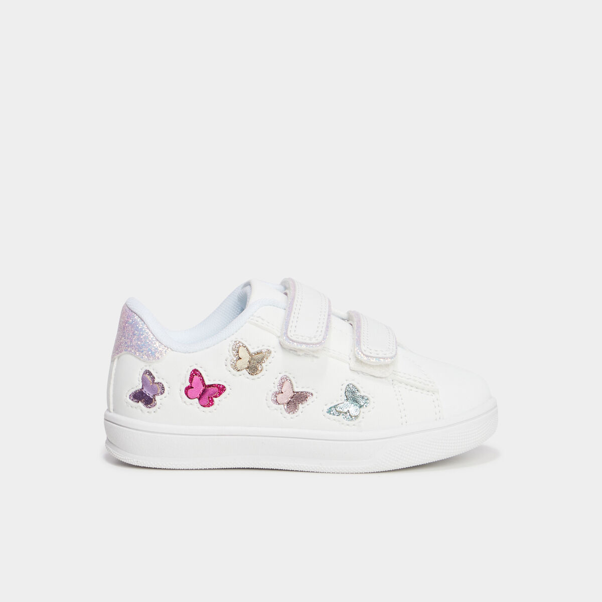 Baskets &agrave; scratchs blanc fille