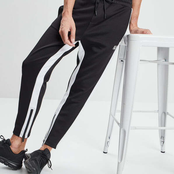 Jogging ajusté détails zippés noir homme