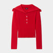 Pull col camionneur boutonné Liberto rouge foncé femme