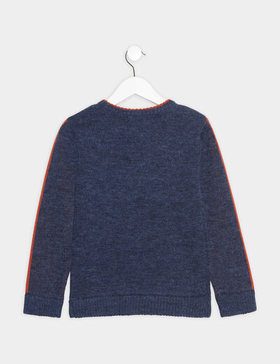 Pull avec col rond Creeks bleu marine garçon