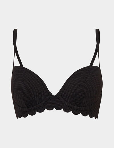 Haut de maillot push up coordonnable noir femme