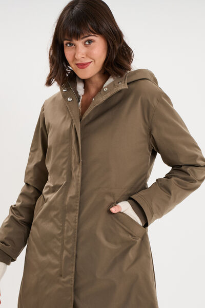 Parka 3-en-1 avec capuche amovible marron fonc&eacute; femme
