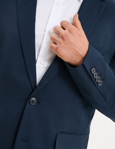 Veste blazer costume manches longues bleu marine homme