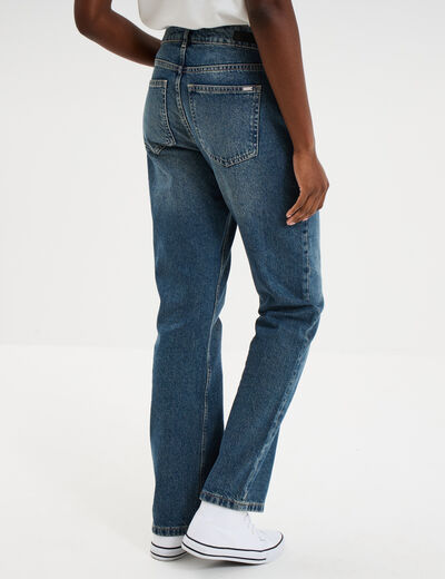 Jeans droit 5 poches coton denim dirty femme