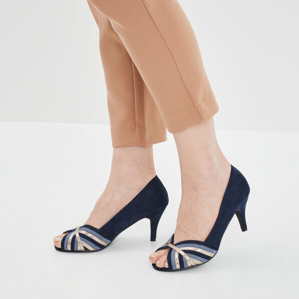 Escarpins bout ouvert Mosquitos bleu femme