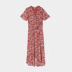 Robe longue évasée col cache-coeur terracotta femme