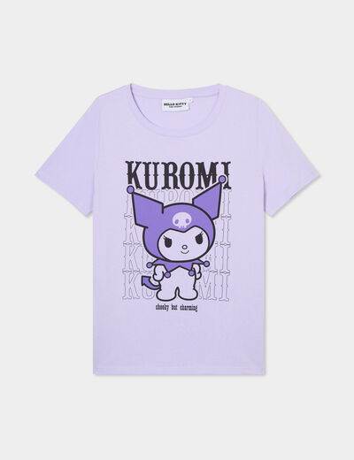 T-shirt coton Hello Kitty Kuromi parme femme
