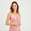Soutien-gorge emboîtant micro dentelle rose femme