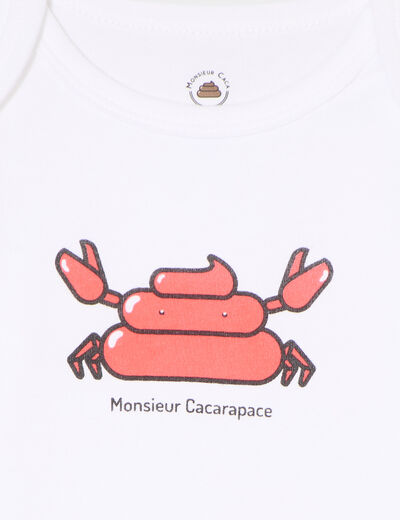 Body US coton Monsieur Caca x La Halle blanc bébé garçon