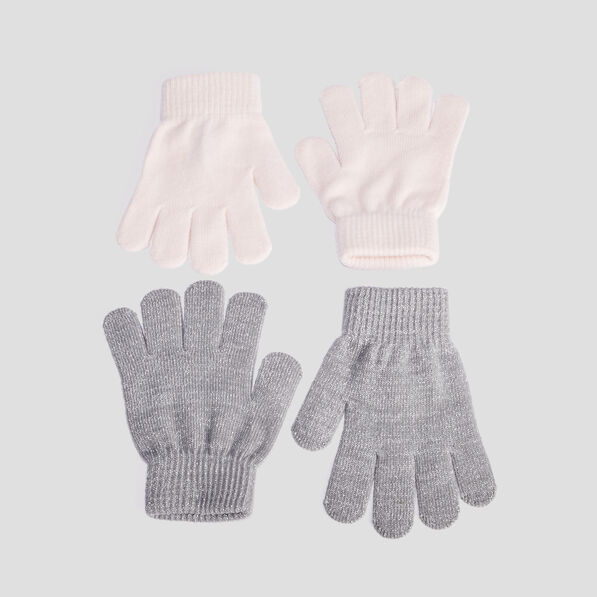 Lot 2 paires de gants multicolore fille
