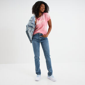 Jeans regular 5 poches coton Creeks denim stone femme
