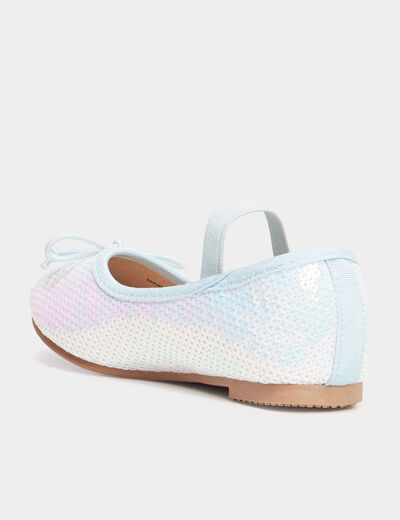 Ballerines sequins réversibles bleu ciel fille