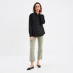 Chemise oversize lin mélangé noir femme