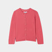 Gilet boutonné rose framboise fille