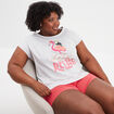 Ensemble pyjama short et t-shirt gris clair femme grande taille
