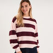 Pull col rond avec manches longues rose clair femme