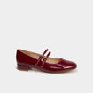 Ballerines bout carr&eacute; brides ajustables bordeaux femme