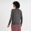 Gilet col en V boutonné gris femme