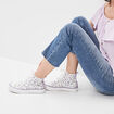 Baskets montantes en toile à lacets multicolore femme