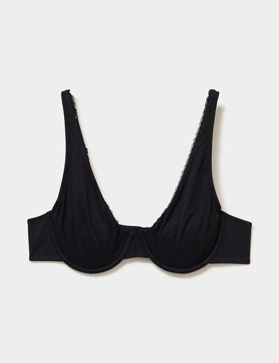 Soutien-gorge foulard coton majoritaire noir femme