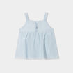 Blouse à bretelles détails brodés coton denim bleach bébé fille