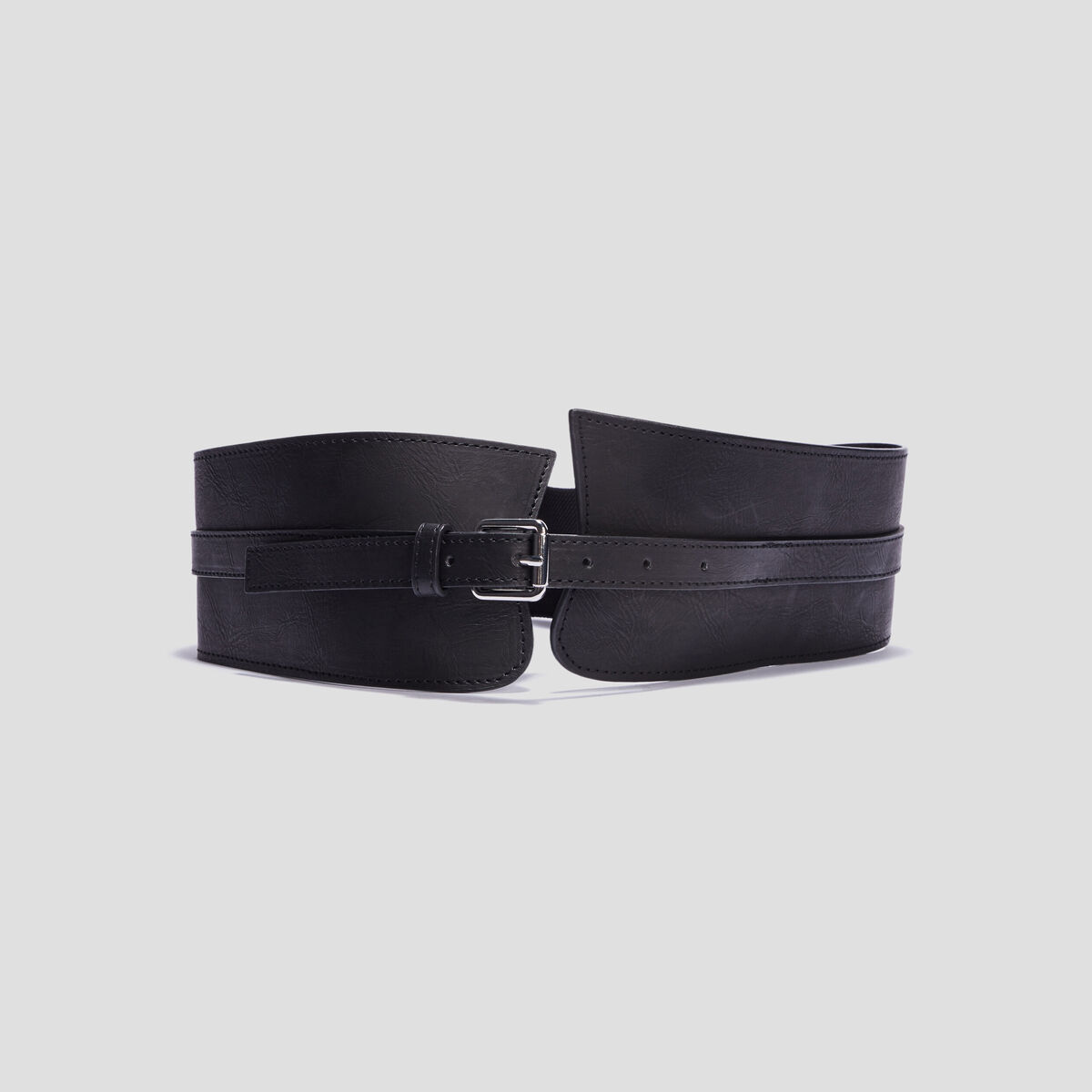 Ceinture large avec boucle noir femme