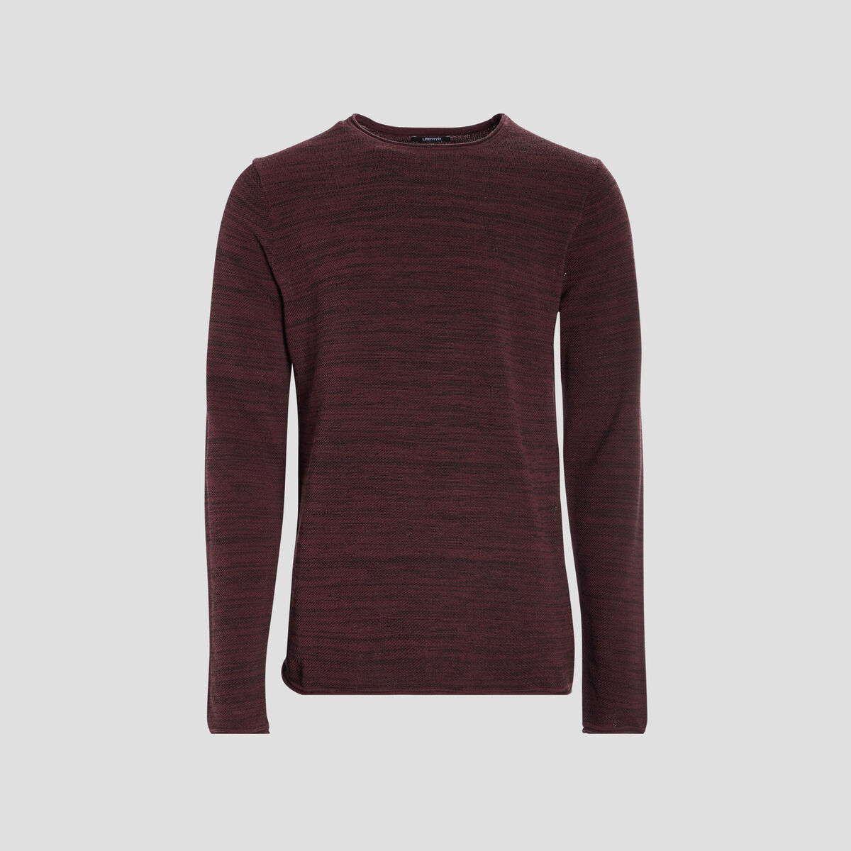 Pull manches longues Liberto prune homme