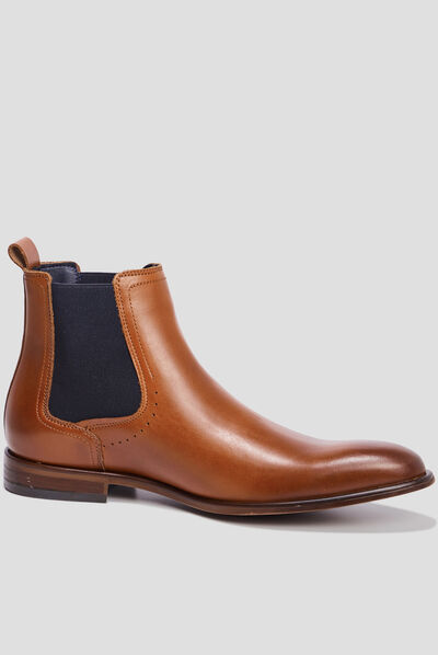 Bottines chelsea Beavy en cuir marron cognac homme