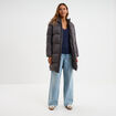 Pull ajour&eacute; col en V manches longues bleu femme