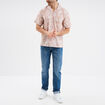 Chemise en coton manches courtes vieux rose homme