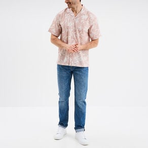 chemise en coton manches courtes vieux rose homme Chemise en coton manches courtes vieux rose homme