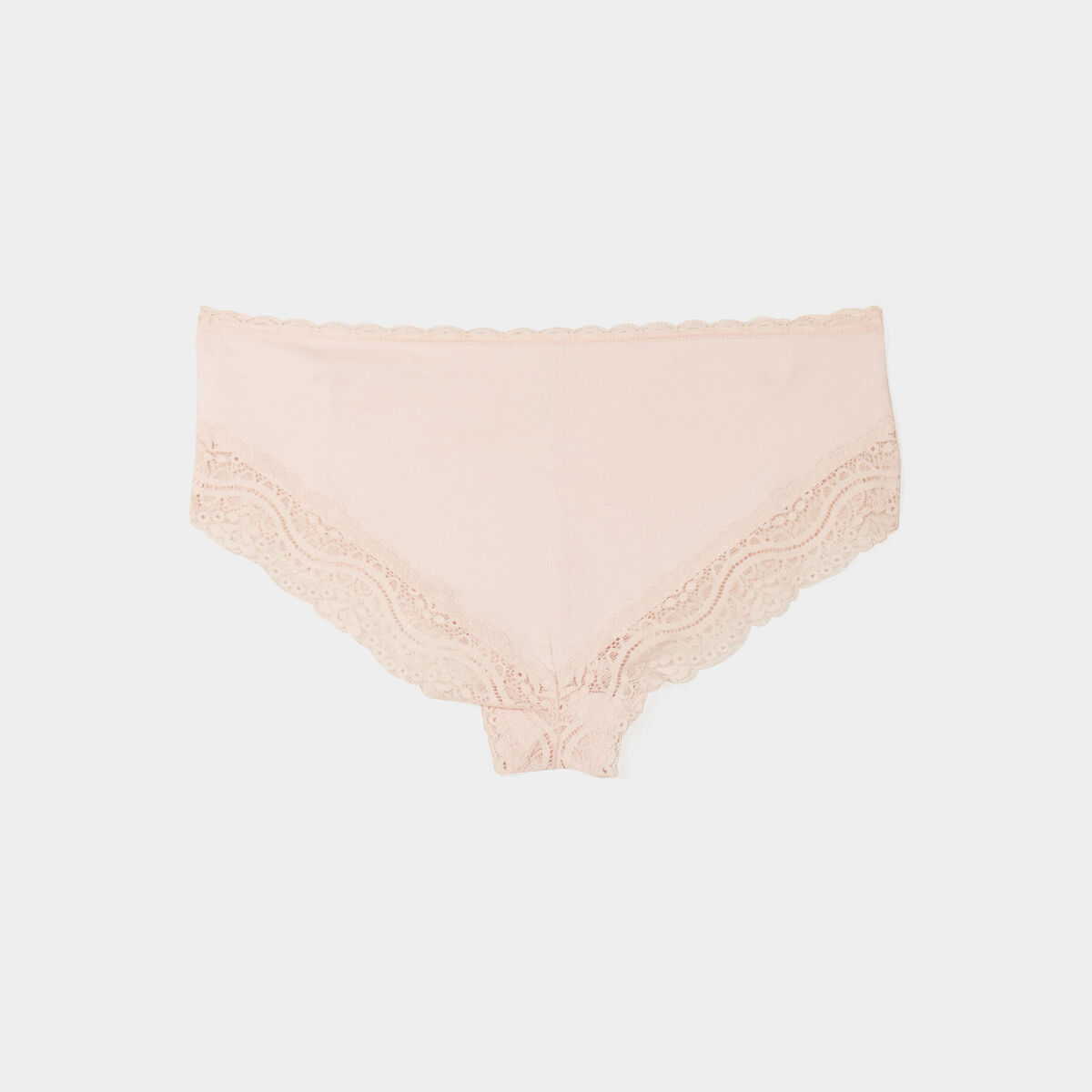 Lot 3 shortys en coton avec dentelle rose clair femme