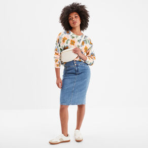 Pull col rond manches longues multicolore femme