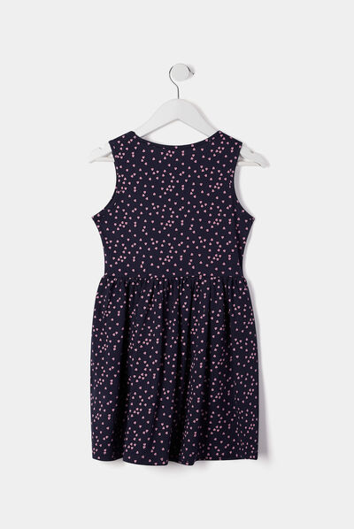 Robe évasée sans manches bleu marine fille