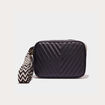 Sac bandouli&egrave;re matelass&eacute; noir femme