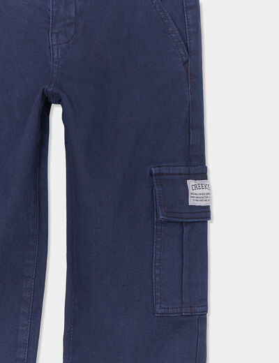Pantalon cargo coton Creeks bleu marine garçon