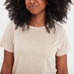 T-shirt col rond 1 poche manches courtes beige femme