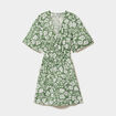 Robe courte taille &eacute;lastiqu&eacute;e vert kaki femme