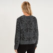 Pull &agrave; sequins et col rond gris fonc&eacute; femme