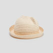 Chapeau tressé fantaisie beige bébé fille