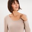 T-shirt thermique manches longues beige femme