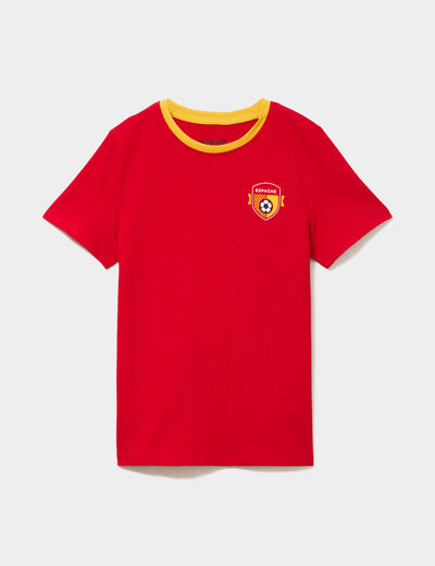 T-shirt maillot de football Espagne rouge mixte