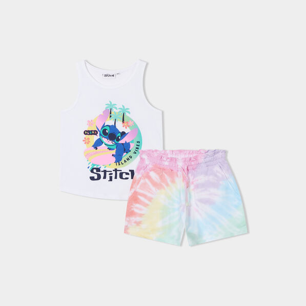 ensemble short debardeur coton stitch multicolore fille Ensemble short débardeur coton Stitch multicolore fille
